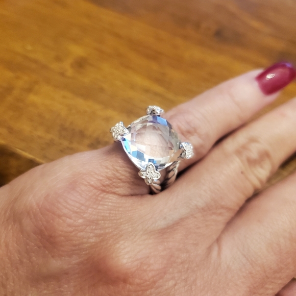 ❣️SOLD❣️David Yurman - White Topaz & Diamond Ring - Picture 3 of 8